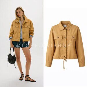 Western Heritage | Garage Tan Button Front Box Fit Drawstring Utility Jacket | L